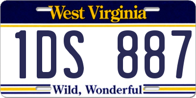WV license plate 1DS887