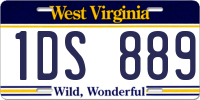 WV license plate 1DS889