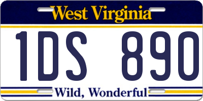 WV license plate 1DS890