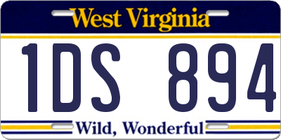 WV license plate 1DS894