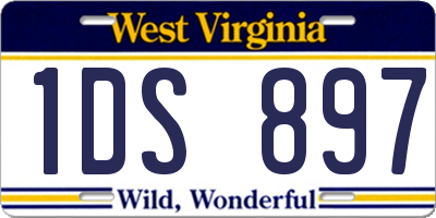 WV license plate 1DS897