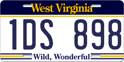WV license plate 1DS898