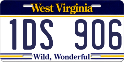 WV license plate 1DS906