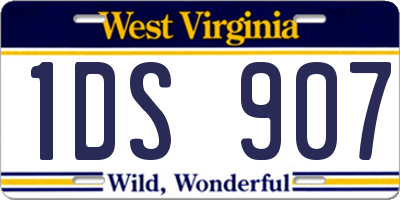 WV license plate 1DS907