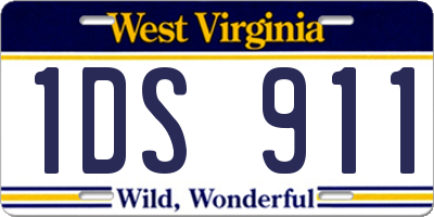 WV license plate 1DS911