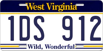 WV license plate 1DS912