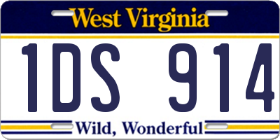 WV license plate 1DS914