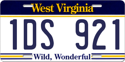 WV license plate 1DS921