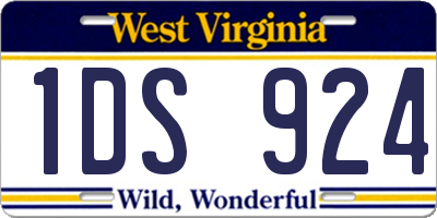WV license plate 1DS924