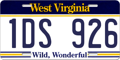 WV license plate 1DS926
