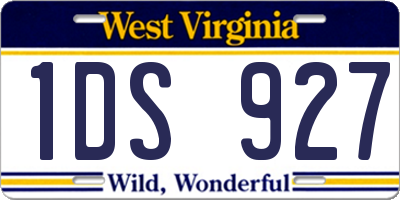 WV license plate 1DS927