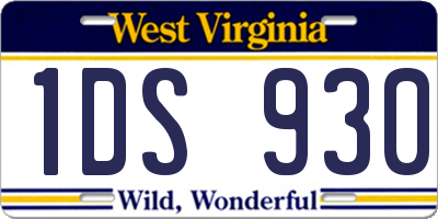 WV license plate 1DS930