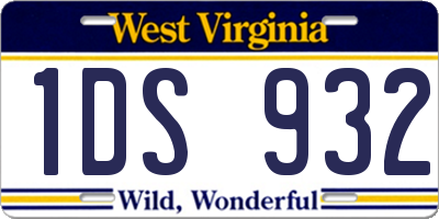 WV license plate 1DS932