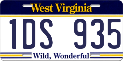 WV license plate 1DS935