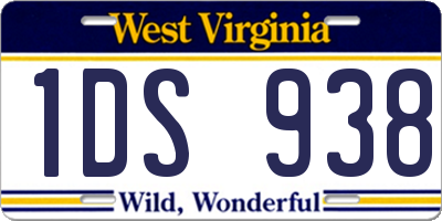 WV license plate 1DS938