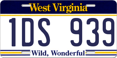 WV license plate 1DS939