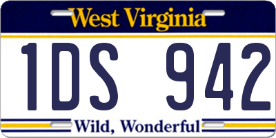 WV license plate 1DS942