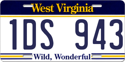 WV license plate 1DS943