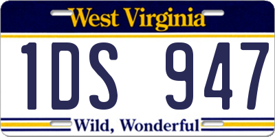 WV license plate 1DS947