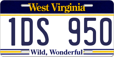 WV license plate 1DS950