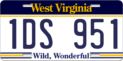 WV license plate 1DS951