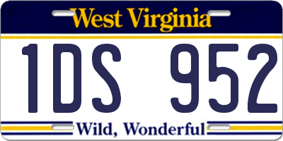 WV license plate 1DS952