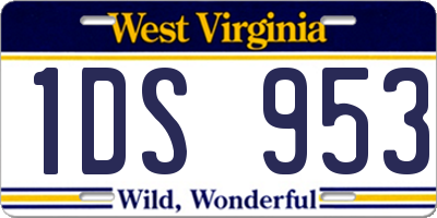 WV license plate 1DS953