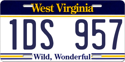 WV license plate 1DS957