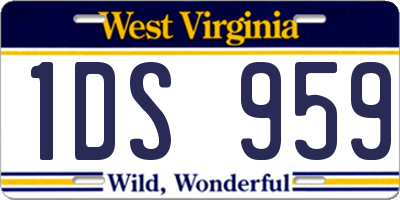 WV license plate 1DS959