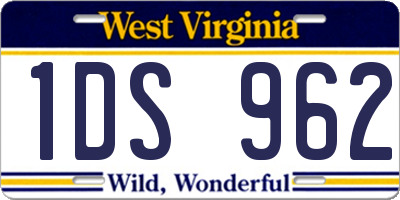 WV license plate 1DS962