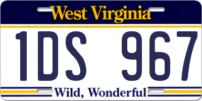 WV license plate 1DS967