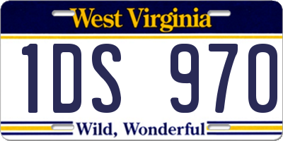 WV license plate 1DS970