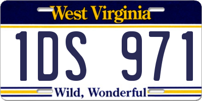 WV license plate 1DS971