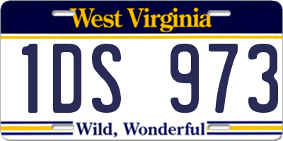 WV license plate 1DS973