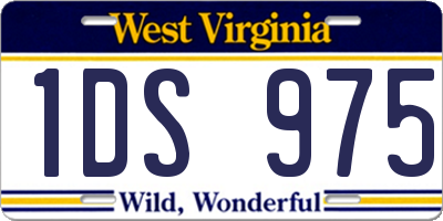 WV license plate 1DS975