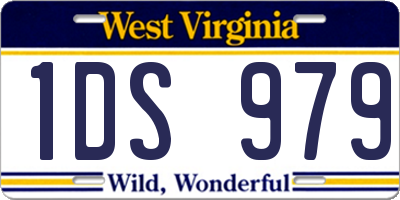 WV license plate 1DS979