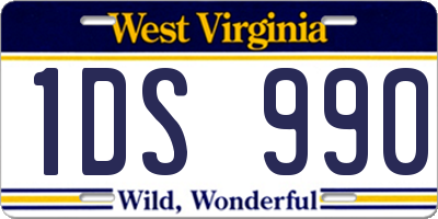 WV license plate 1DS990