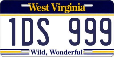 WV license plate 1DS999