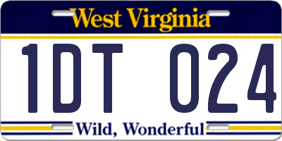 WV license plate 1DT024