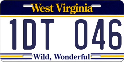 WV license plate 1DT046