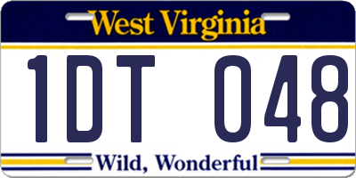 WV license plate 1DT048