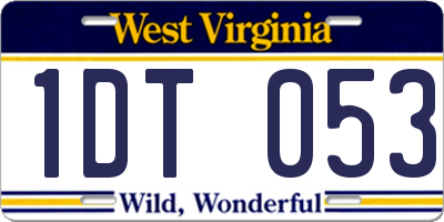 WV license plate 1DT053