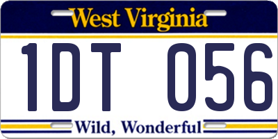 WV license plate 1DT056