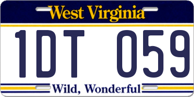 WV license plate 1DT059