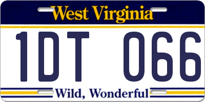 WV license plate 1DT066