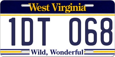 WV license plate 1DT068