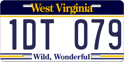 WV license plate 1DT079