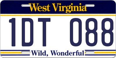 WV license plate 1DT088