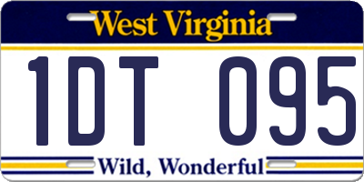 WV license plate 1DT095