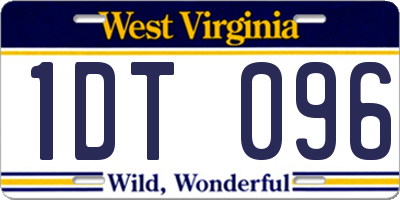 WV license plate 1DT096